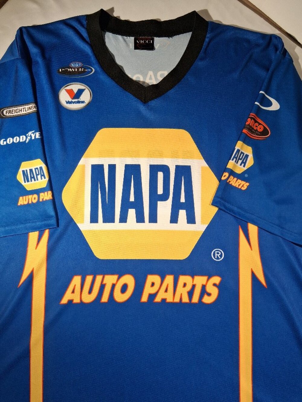 NAPA Auto Parts Racing Shirt  3XL  Pullover V-Neck   VICCI  NHRA  Valvoline  EXC